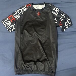 Black and Red Athletic Short Sleeve Shirt Brazilian Jiu Jitsu Rash Guard